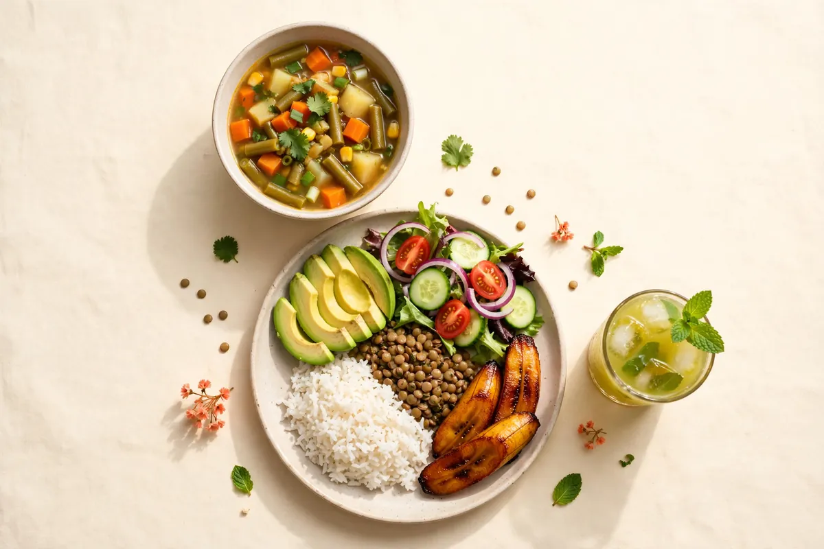 Vegetarian colombian lunch