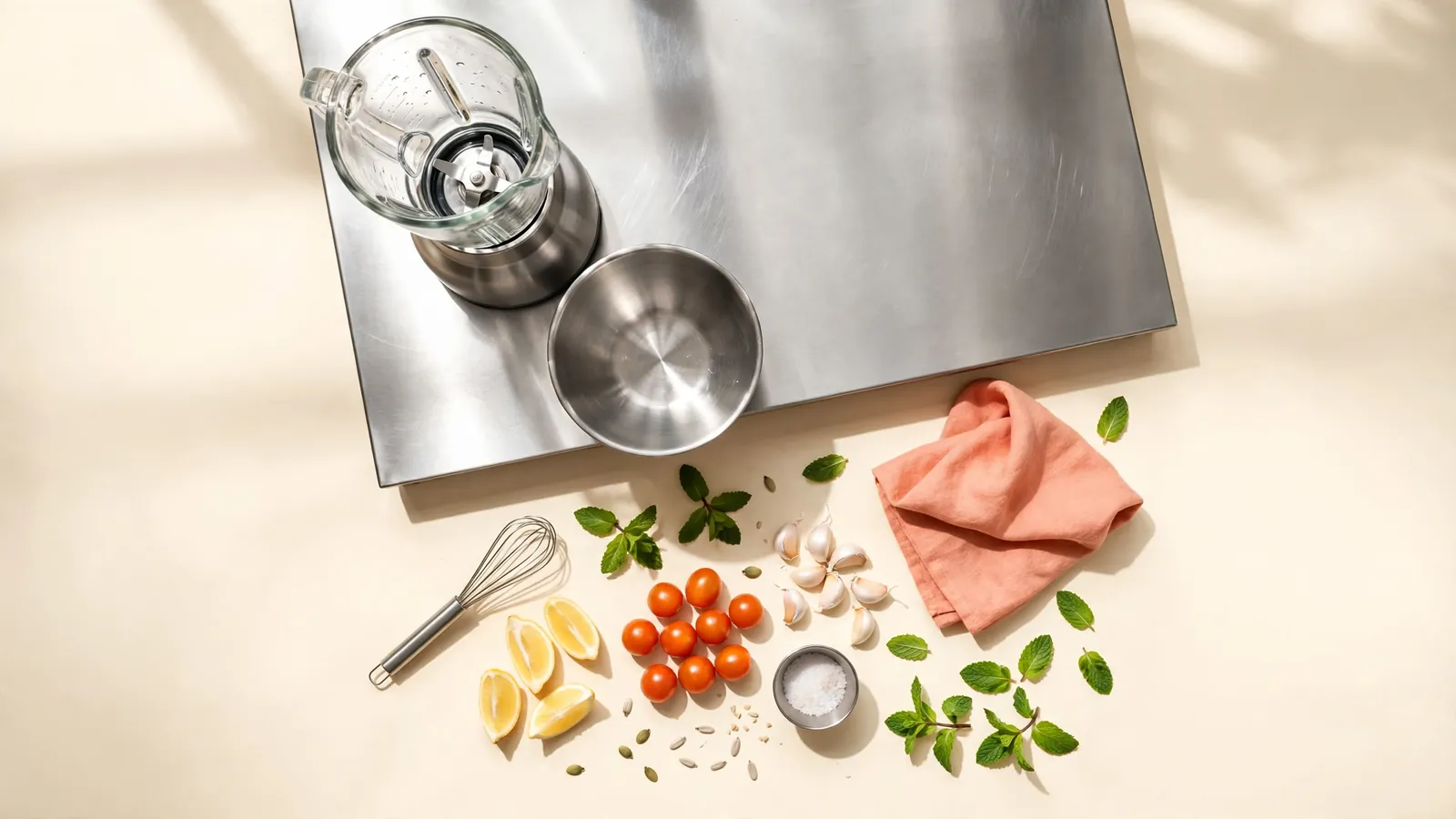 A clean small food kitchen
